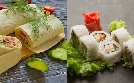 Caesar-rullat kanan, amerikkalaisen tai japanilaisen reseptin kanssa