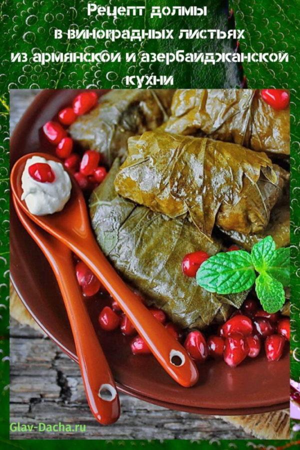 dolma-resepti rypäleenlehdissä