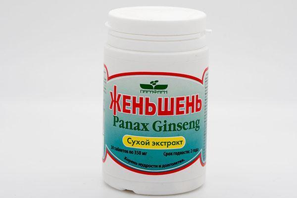 tabletit sisältävät ginsengijuuria