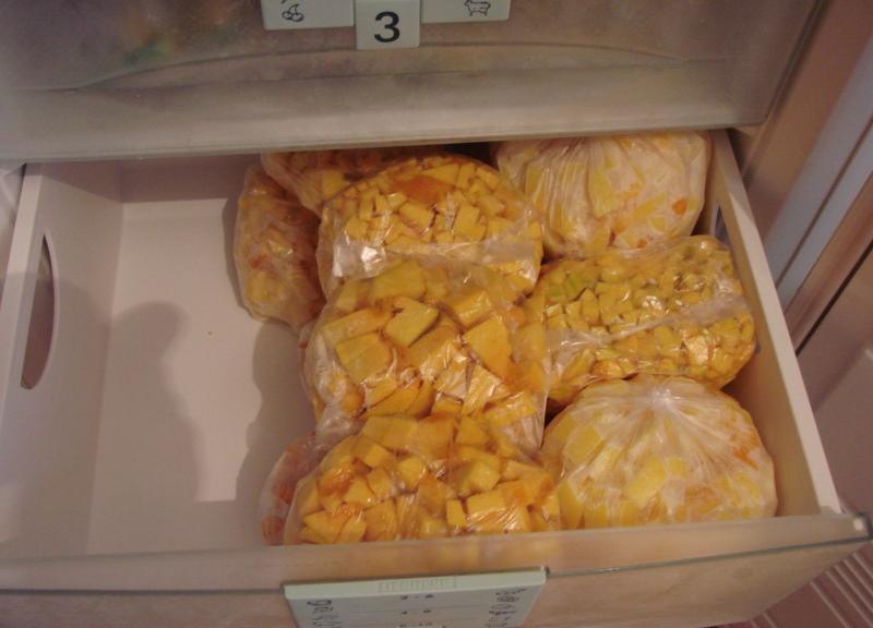 pakastava kurpitsa talvella kotona