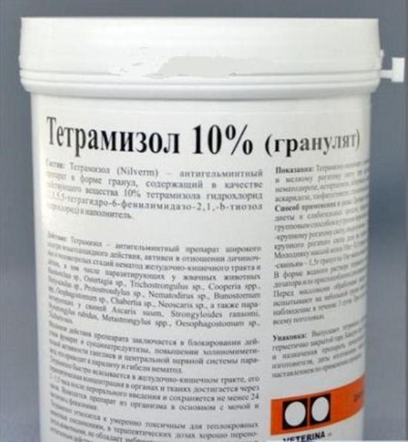 tetramisolin vapautumismuoto